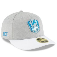 Men's Detroit Lions New Era Heather Gray/White 2018 NFL Sideline Road Low Profile 59FIFTY Fitted Hat 3058526